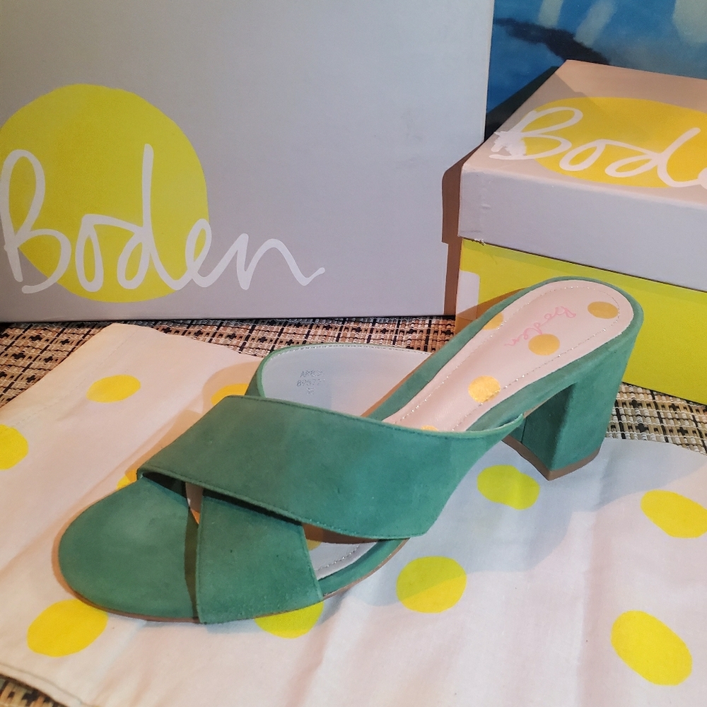 Boden Soft Suede Block Heel Slip on